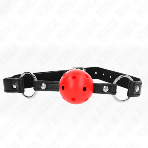 img_188947_5e4af72f2ce82d104a8f9142e7556cd7_1.png KINK - MORDAZA DE BOLA 4.5 CM ROJA DURA HUECA MODELO 1 63.5 X 2 CM
