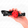 img_188950_00a5f03aa69a140466b5ec78f4ca3e53_1.png KINK - MORDAZA DE BOLA 4.5 CM ROJA DURA HUECA MODELO 1 63.5 X 2 CM