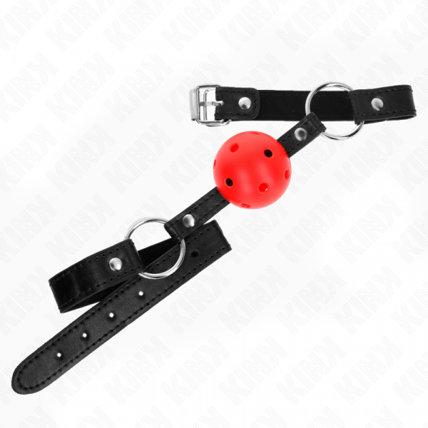 img_188951_66111ef4d856e1bc71c32255b8335e31_1.png KINK - MORDAZA DE BOLA 4.5 CM ROJA DURA HUECA MODELO 1 63.5 X 2 CM