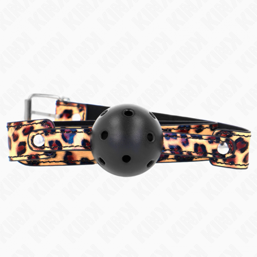 img_188953_ebed233c0d85ea0db8804f5d36786b5c_1.png KINK - MORDAZA DE BOLA 4.5 CM TRANSPIRABLE LEOPARDO 65 x 2.5 CM
