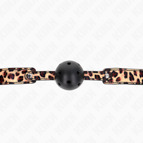 img_188955_cb7a11401767d22f827e852d3e678dae_1.png KINK - MORDAZA DE BOLA 4.5 CM TRANSPIRABLE LEOPARDO 65 x 2.5 CM