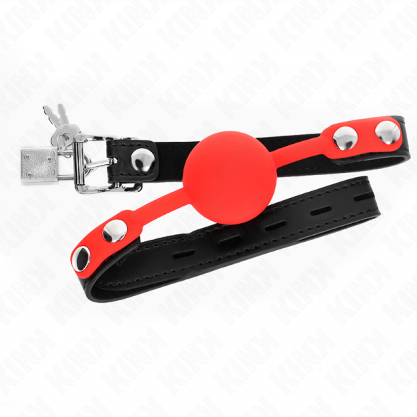 img_188960_4cb6886496956dfd3705cbd663117338_1.png KINK - MORDAZA DE BOLA 4 CM DE SILICONA CON CANDADO 60 x 2 CM