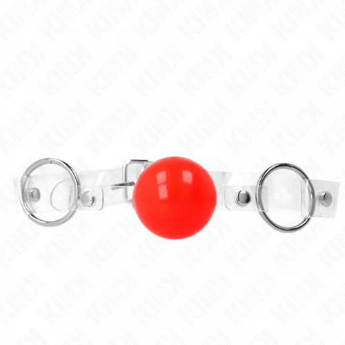 img_188980_6cb3a897192b0404fc04b2c051b6175a_1.png KINK - MORDAZA DE BOLA ROJA DE PVC TRANSPARENTE AJUSTABLE