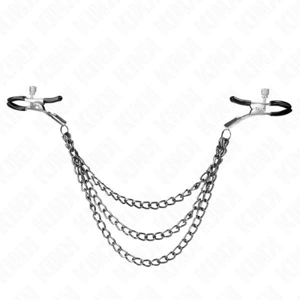 img_189009_aa60bbcc32583dfa00fbe296c2d4a78e_1.png KINK - PINZAS PARA PEZONES CON TRIPLE CADENA NEGRO 20/23/28 CM
