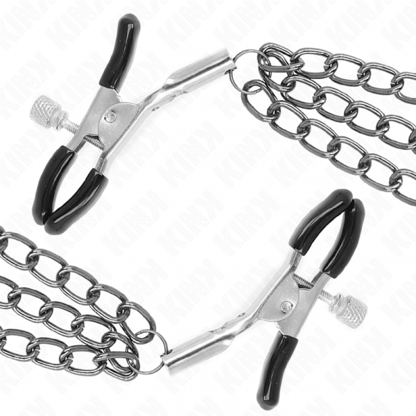 img_189012_40460d15b867b173878937ea96eec6e1_1.png KINK - PINZAS PARA PEZONES CON TRIPLE CADENA NEGRO 20/23/28 CM