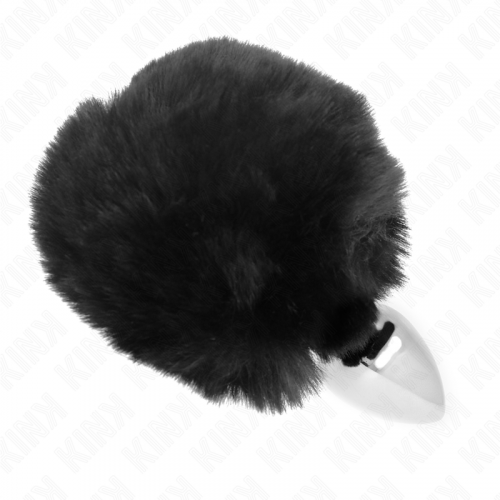 img_189015_089ff9cc1a069c97e52e56f70a293202_1.png KINK - PLUG 7 x 3 CM DE ACERO INOXIDABLE CON COLA DE CONEJO PIEL SINTÉTICA 8 CM NEGRO