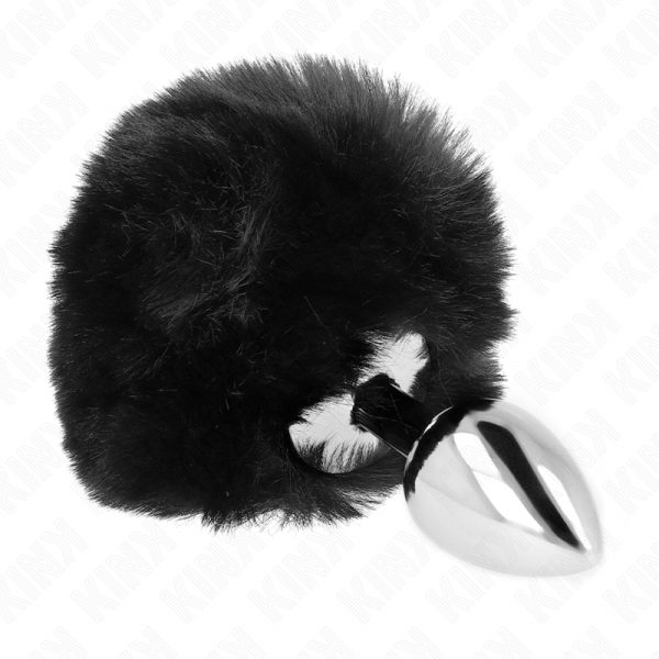 img_189018_a11c0498a5911e14c610c6a20e4c02b9_1.png KINK - PLUG 7 x 3 CM DE ACERO INOXIDABLE CON COLA DE CONEJO PIEL SINTÉTICA 8 CM NEGRO