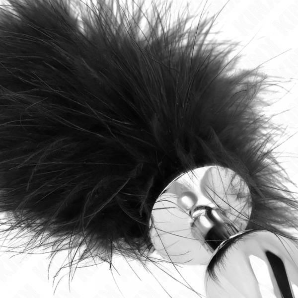 img_189029_95cc47c05060fd19f73732c0b866568d_1.png KINK - PLUG ANAL 11 x 7 CM ACERO INOXIDABLE CON PLUMA 11 CM