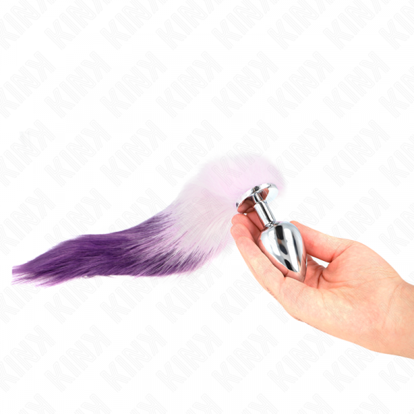img_189049_157f05f92d00ce3eab6b72ad504b121f_1.png KINK - PLUG ANAL TALLA L 10 X 4 CM CON COLA SINTÉTICA 40 CM VIOLETA