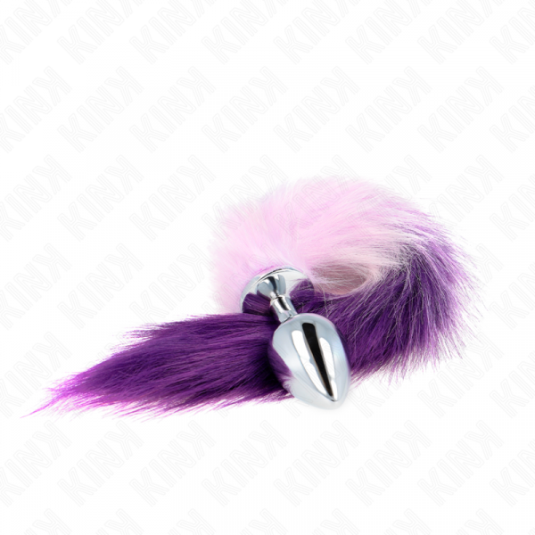 img_189051_e3b00c8b4e60c1f81fe0de975a10ea9e_1.png KINK - PLUG ANAL TALLA L 10 X 4 CM CON COLA SINTÉTICA 40 CM VIOLETA