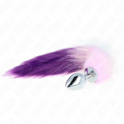 img_189052_f4c1f8c769af7a667637446a617ee580_1.png KINK - PLUG ANAL TALLA L 10 X 4 CM CON COLA SINTÉTICA 40 CM VIOLETA