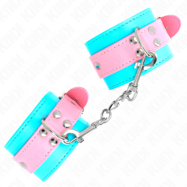 img_189176_b25c222d18ea619f03562477a2a7da80_1.png KINK - MUÑEQUERAS CHIC AZUL / ROSA AJUSTABLE 16-28 CM X 5 CM