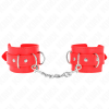 img_189183_a57449a351cef3a473966ba36b5ba4b0_1.png KINK - MUÑEQUERAS CON 3 ANILLAS EN D AJUSTABLE ROJO 17.5-25 CM X 6 CM
