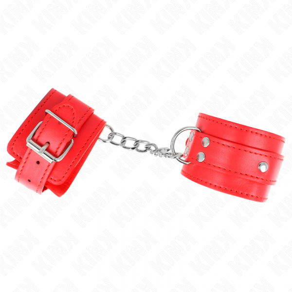 img_189184_01111b6be0f177afd006314a6435d333_1.png KINK - MUÑEQUERAS CON 3 ANILLAS EN D AJUSTABLE ROJO 17.5-25 CM X 6 CM