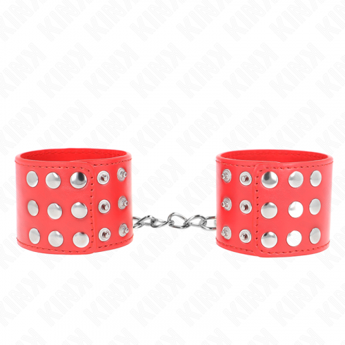 img_189199_50698ce9773d670a2b4c62fec31e534f_1.png KINK - MUÑEQUERAS CON CIERRE A PRESIÓN AJUSTABLE ROJO 19-24 CM X 5.5 CM