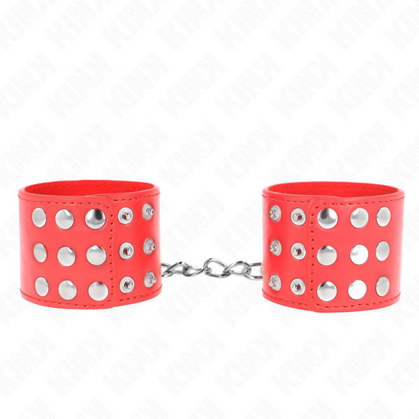 img_189199_50698ce9773d670a2b4c62fec31e534f_1.png KINK - MUÑEQUERAS CON CIERRE A PRESIÓN AJUSTABLE ROJO 19-24 CM X 5.5 CM