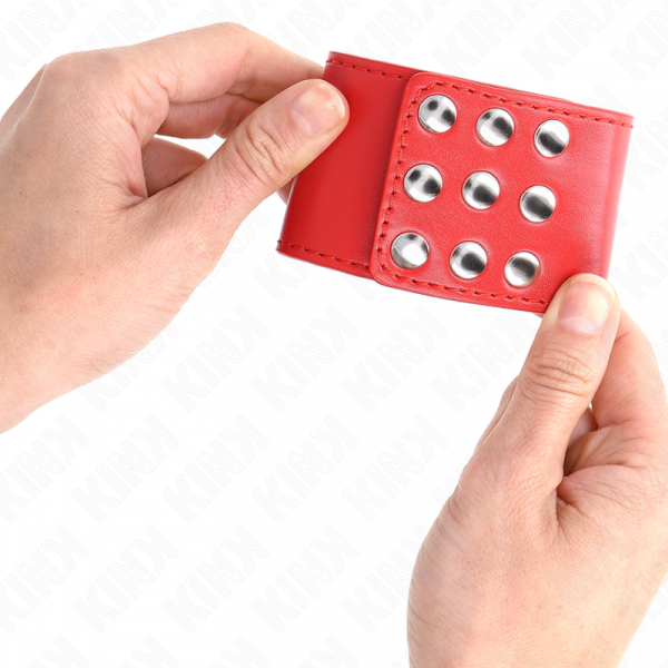 img_189201_aa545d131732e244657577d2d26d1559_1.png KINK - MUÑEQUERAS CON CIERRE A PRESIÓN AJUSTABLE ROJO 19-24 CM X 5.5 CM
