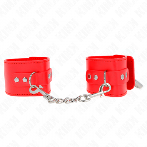 img_189211_d3a302b31621814c41227dabaf669865_1.png KINK - MUÑEQUERAS CON CIERRE CANDADO ROJO AJUSTABLE 16-23 CM X 5.5 CM