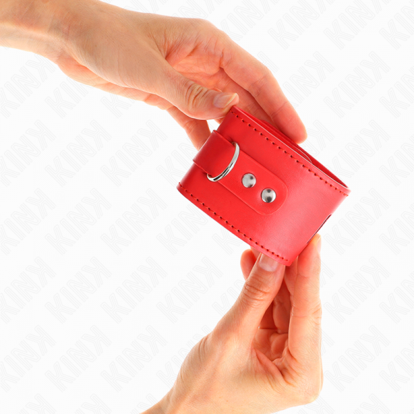 img_189213_383f1e4accb77ae6a941abb3512a6f3c_1.png KINK - MUÑEQUERAS CON CIERRE CANDADO ROJO AJUSTABLE 16-23 CM X 5.5 CM
