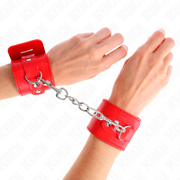 img_189214_84d7d7f25f3ad133f896e9530c5d7b6a_1.png KINK - MUÑEQUERAS CON CIERRE CANDADO ROJO AJUSTABLE 16-23 CM X 5.5 CM