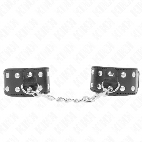 img_189215_19b5abe5d55be12dc18af524bd2dcf91_1.png KINK - MUÑEQUERAS CON DOBLE LÍNEA DE TACHUELAS AJUSTABLE NEGRO