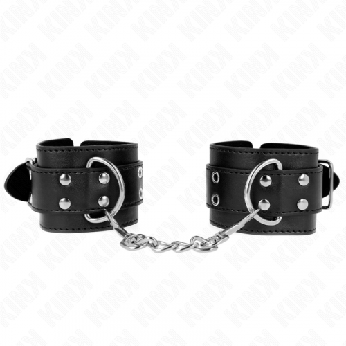img_189219_edafbc5939b73276baaf60117314ad5a_1.png KINK - MUÑEQUERAS CON DOBLE LÍNEA DE TACHUELAS NEGRO AUSTABLE 19-26 CM