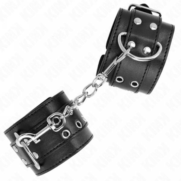 img_189220_d3cc7f52c3e0a08546783d1e32b2a172_1.png KINK - MUÑEQUERAS CON DOBLE LÍNEA DE TACHUELAS NEGRO AUSTABLE 19-26 CM