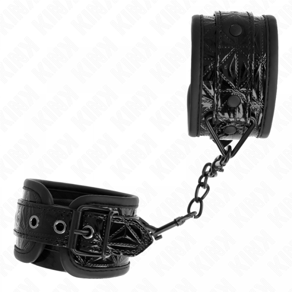 img_189227_d73cc51255b973fd92f3e036333acb86_1.png KINK - MUÑEQUERAS CON PATRÓN DE DIAMANTES NEGRO AJUSTABLE 17-26 CM X 5.5 CM
