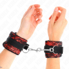 img_189241_11f94ec196e26b43620bb4ce6031dd38_1.png KINK - MUÑEQUERAS CORTAS DE ENCAJE TERCIOPELO Y UNIÓN DE NYLON ROJO/NEGRO 23 X 6.5 CM