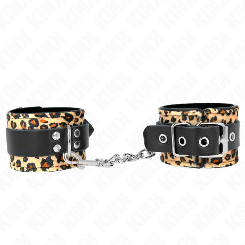 img_189247_6bc29a2ed1be8fb6d03a755e56972f46_1.png KINK - MUÑEQUERAS DE CUERO ESTILO LEOPARDO AJUSTABLE 18-29 CM X 5.5 CM