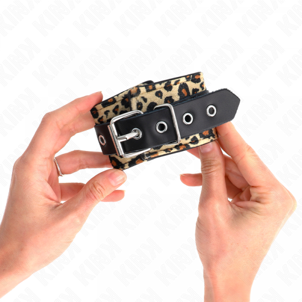 img_189249_eeb47bfd348d64b3939cb25ec3222995_1.png KINK - MUÑEQUERAS DE CUERO ESTILO LEOPARDO AJUSTABLE 18-29 CM X 5.5 CM