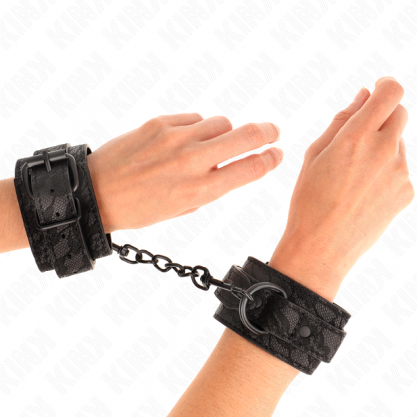 img_189252_b2ff8861264237a65dbbd9159b0ae58d_1.png KINK - MUÑEQUERAS DE ENCAJE AJUSTABLE NEGRO 19-26 CM