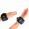 img_189290_c94a81b8eeb38ce9af83d5dec623cd57_1.png KINK - MUÑEQUERAS ESTILO HEAVY FORRO NEGRO AJUSTABLE 20-30 CM X 6 CM