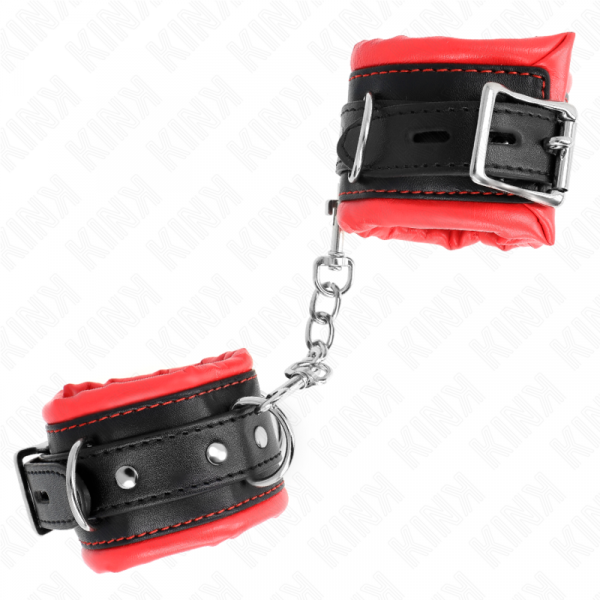 img_189292_fe014ddc0f230a191490f6414a3bb5d8_1.png KINK - MUÑEQUERAS ESTILO HEAVY FORRO ROJO AJUSTABLE 20-30 CM X 6 CM