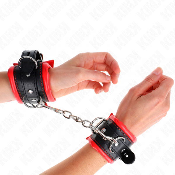 img_189293_59b44532735c6a81bfcb4b83ca2dc4a7_1.png KINK - MUÑEQUERAS ESTILO HEAVY FORRO ROJO AJUSTABLE 20-30 CM X 6 CM