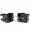 img_189307_e617abd63a2939b3d950562ea8178c0c_1.png KINK - MUÑEQUERAS FIJAS CON ANILLA Y TACHUELAS NEGRO AJUSTABLE 17-22 CM X 6.5 CM