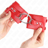 img_189313_6902a00e66c5bc2aa36d5c5032a539a7_1.png KINK - MUÑEQUERAS FIJAS CON ANILLA Y TACHUELAS ROJO AJUSTABLE 17-22 CM X 6.5 CM