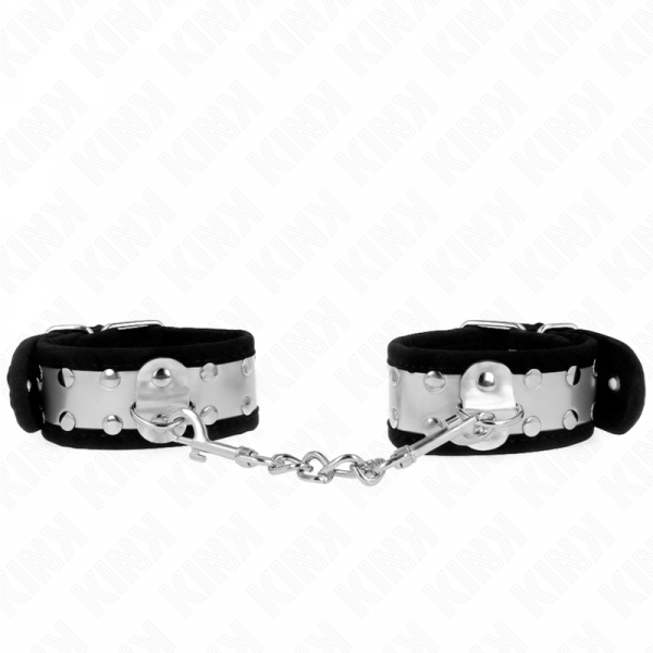 img_189327_1f0f2daaefdfc15683155183d83764e6_1.png KINK - MUÑEQUERAS FINAS NEGRO / PLATEADO 30 X 4 CM