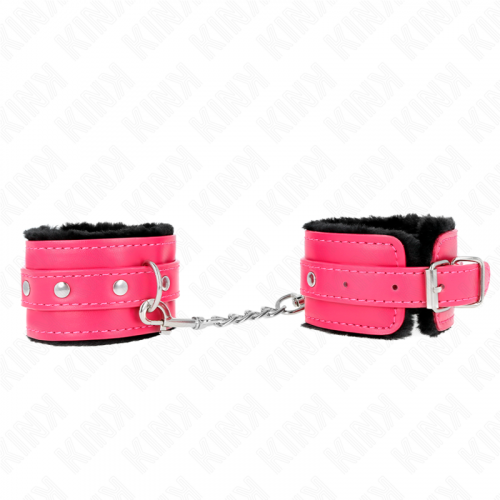img_189363_3e0d2e8c4656e8fc93fc491c15851a3f_1.png KINK - MUÑEQUERAS FORRADAS PREMIUM NEGRO CON CORREA FUCSIA AJUSTABLE 17-29 CM X 6 CM