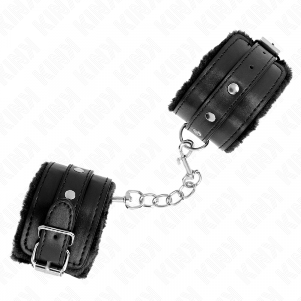 img_189368_2693b5ef45ff2bbf4d287cd9e390d6d7_1.png KINK - MUÑEQUERAS FORRADAS PREMIUM NEGRO CON CORREA NEGRO AJUSTABLE 17-29 CM X 6 CM