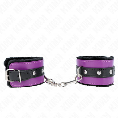 img_189371_19eea9573e2532b1ef038c3ced9fa7e8_1.png KINK - MUÑEQUERAS FORRADAS PREMIUM NEGRO CON CORREA VIOLETA / NEGRO AJUSTABLE 17-29 CM X 6 CM