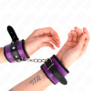 img_189373_1760265ddd0c710c4585565a0dac0c66_1.png KINK - MUÑEQUERAS FORRADAS PREMIUM NEGRO CON CORREA VIOLETA / NEGRO AJUSTABLE 17-29 CM X 6 CM