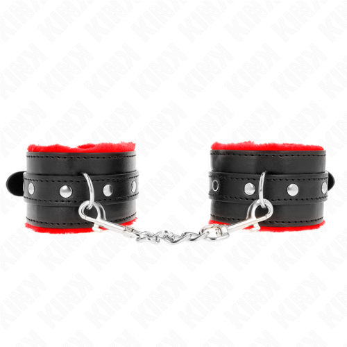 img_189375_31ee77260249ecaef219510bd285a904_1.png KINK - MUÑEQUERAS FORRADAS PREMIUM ROJO CON CORREA NEGRO AJUSTABLE 17-29 CM X 6 CM