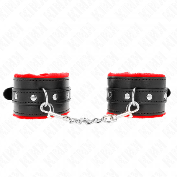img_189375_31ee77260249ecaef219510bd285a904_1.png KINK - MUÑEQUERAS FORRADAS PREMIUM ROJO CON CORREA NEGRO AJUSTABLE 17-29 CM X 6 CM