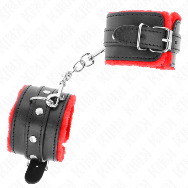 img_189377_062240131caaf8160f07415b77d456bd_1.png KINK - MUÑEQUERAS FORRADAS PREMIUM ROJO CON CORREA NEGRO AJUSTABLE 17-29 CM X 6 CM