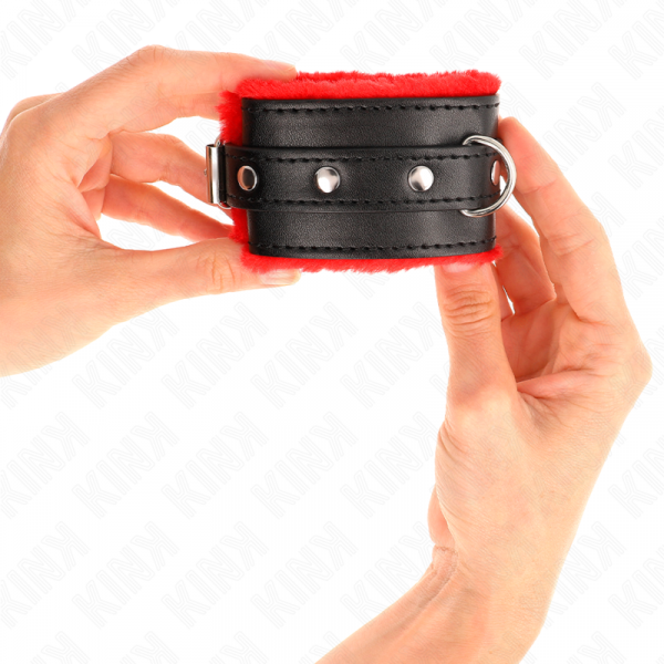img_189378_4a3bf3b07d922d05b6b820136222d019_1.png KINK - MUÑEQUERAS FORRADAS PREMIUM ROJO CON CORREA NEGRO AJUSTABLE 17-29 CM X 6 CM