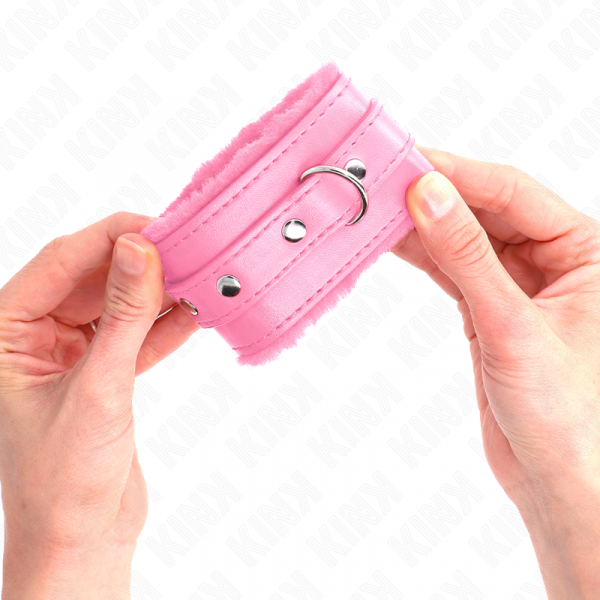 img_189385_6670dbd8bcf82a62afe6808f12d6cae9_1.png KINK - MUÑEQUERAS FORRADAS PREMIUM ROSA CON CORREA ROSA AJUSTABLE 17-29 CM X 6 CM
