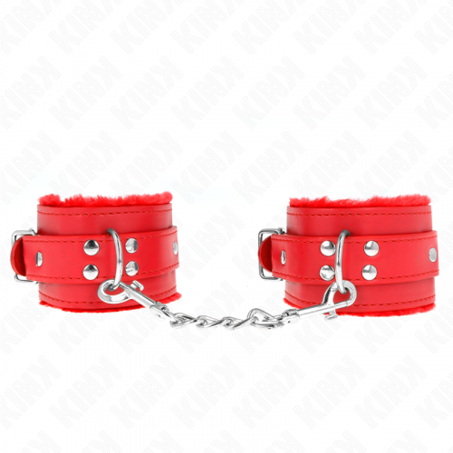 img_189391_46c2bca664c43d9dbbf6ed64bd4a75e2_1.png KINK - MUÑEQUERAS FORRADAS ROJO CON CORREA ROJO AJUSTABLE 20-29 CM X 5.5 CM
