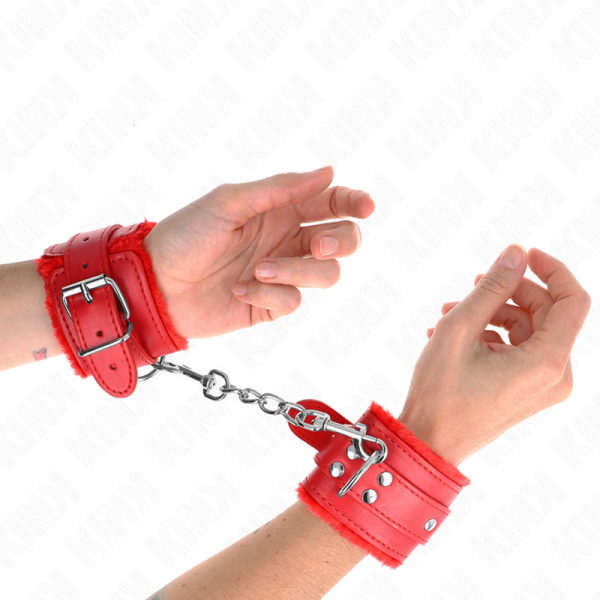 img_189393_291f1b5d395158ca26f5a5b399ae888d_1.png KINK - MUÑEQUERAS FORRADAS ROJO CON CORREA ROJO AJUSTABLE 20-29 CM X 5.5 CM