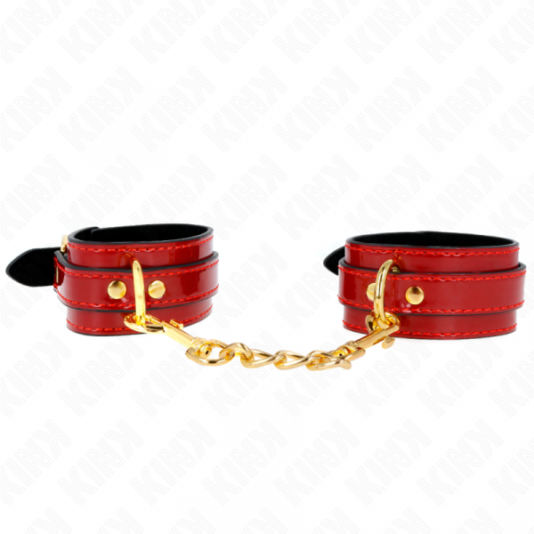 img_189403_ceb0e7ac1f0a8122513da7ab494d5c92_1.png KINK - MUÑEQUERAS JOANNA ANGEL ROJO AJUSTABLE CON CADENA DORADO 16.5-26 CM X 4 CM